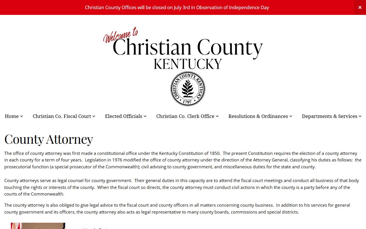 Christian County criminal court records county attorney prosecution source