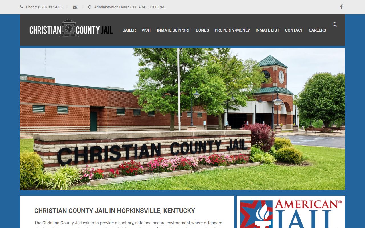 Christian County inmate records jail site
