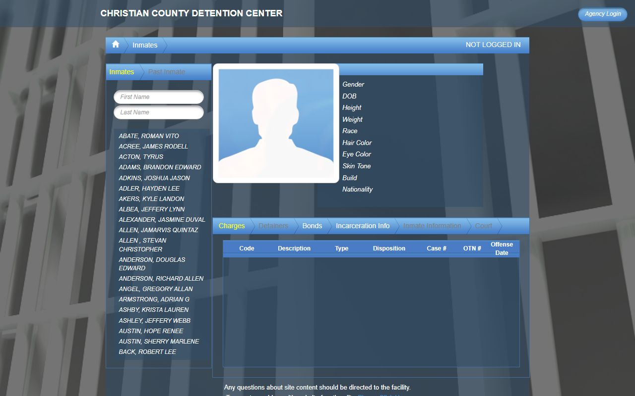 Christian County inmate search Bluhorse jail roster